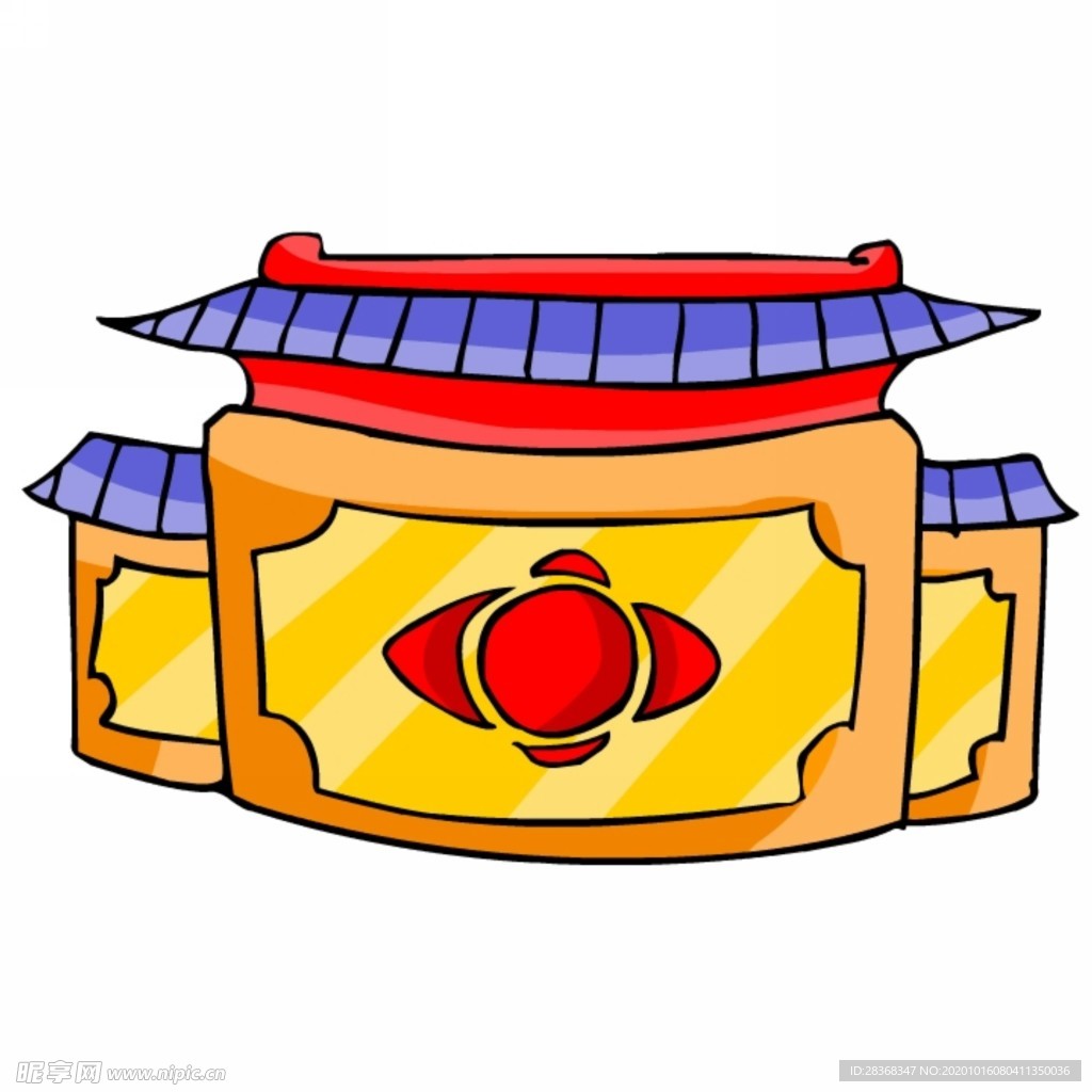 卡通中式建筑