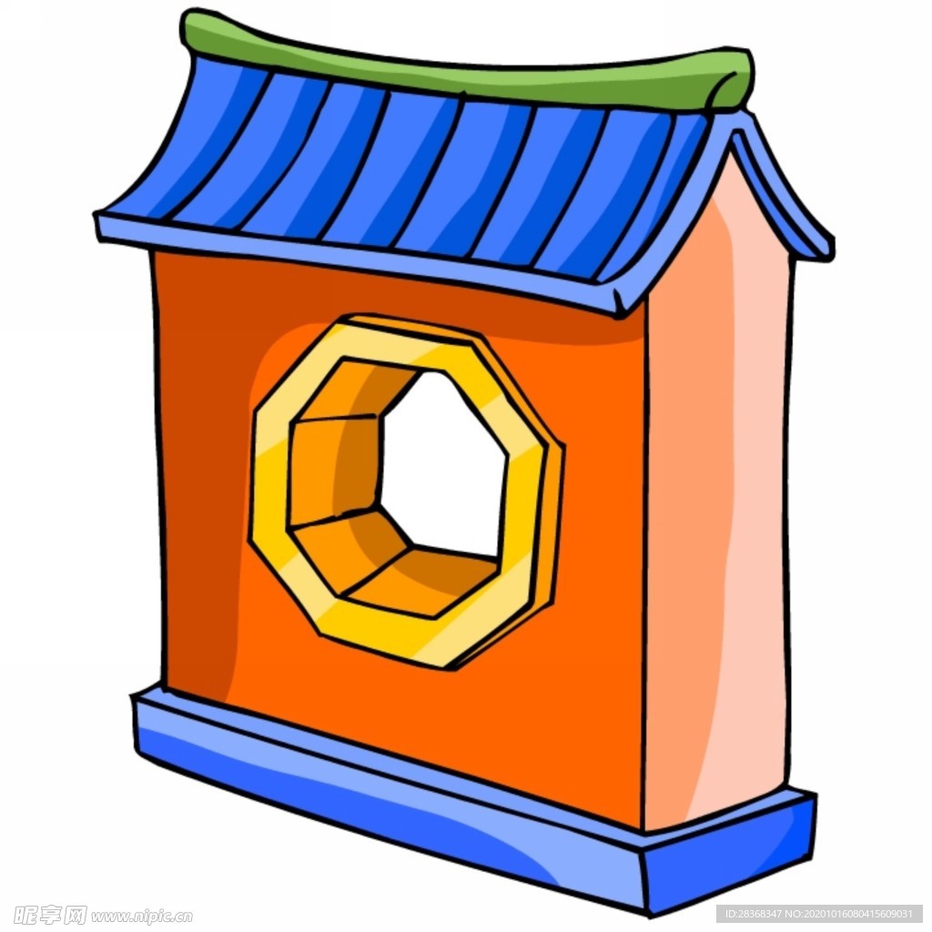 卡通中式建筑
