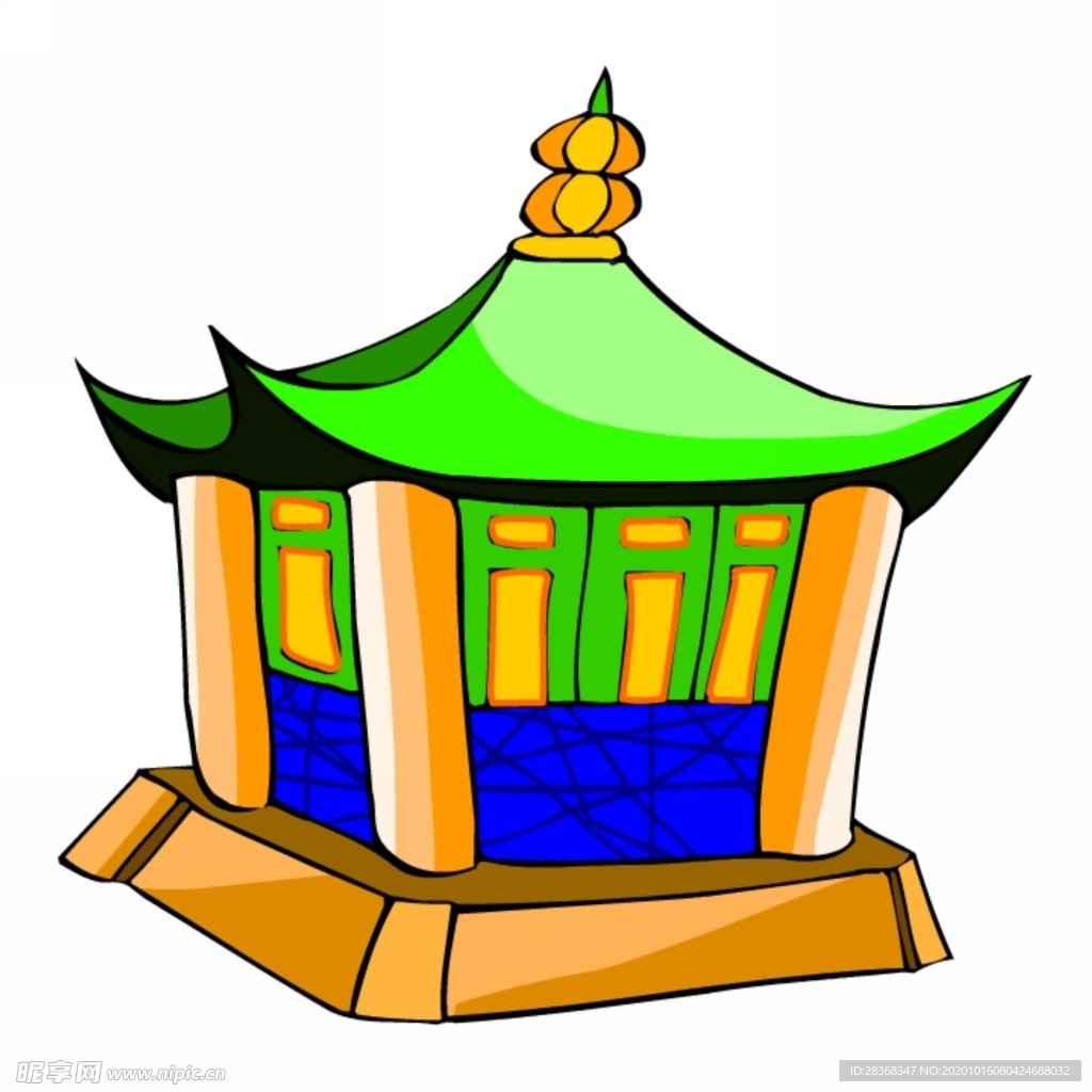 卡通中式建筑