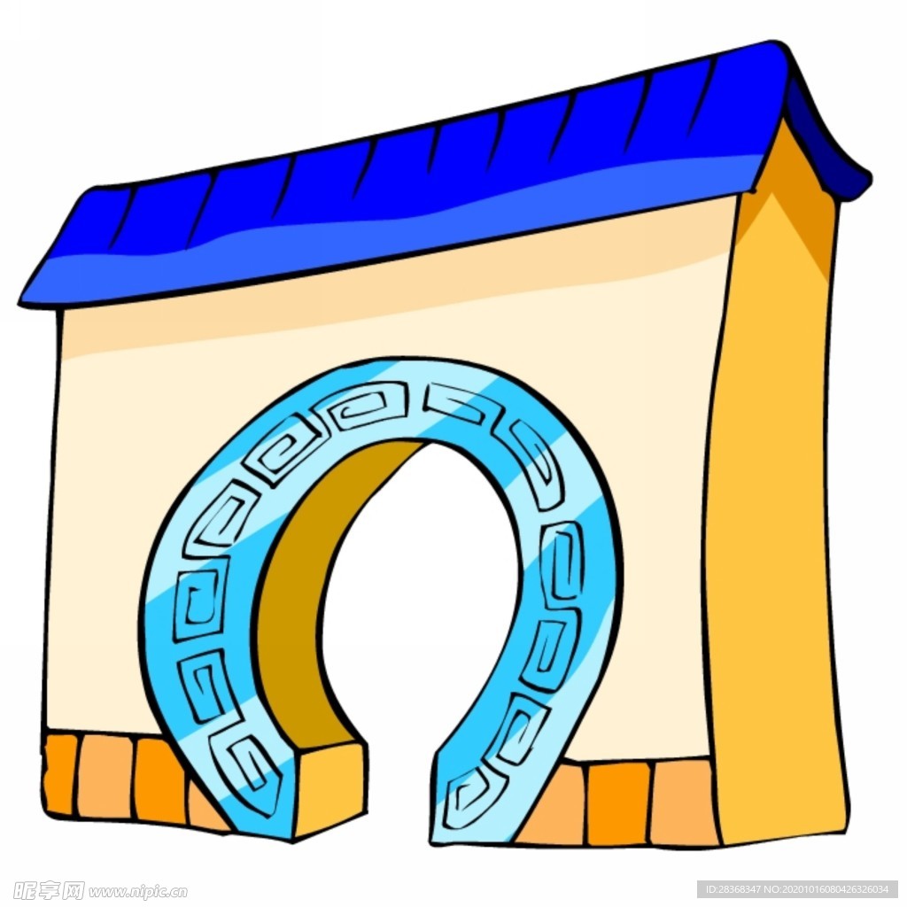 卡通中式建筑