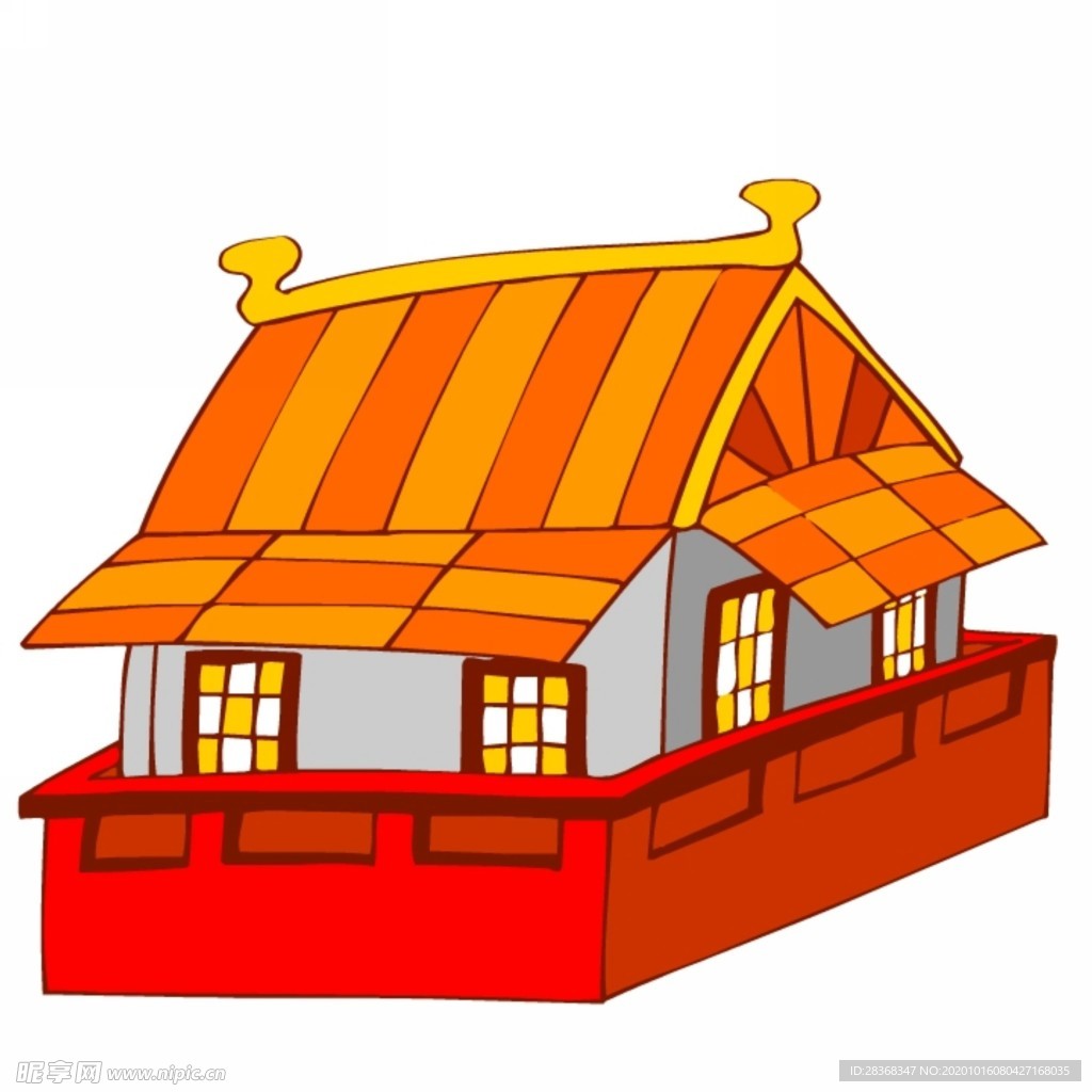 卡通中式建筑