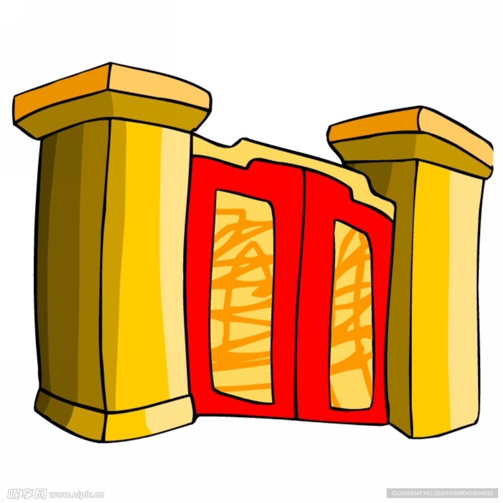 卡通中式建筑