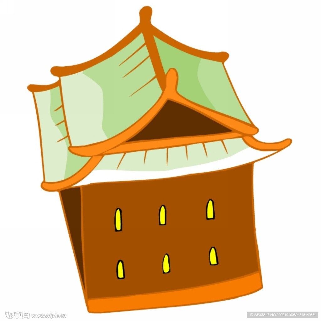 卡通中式建筑