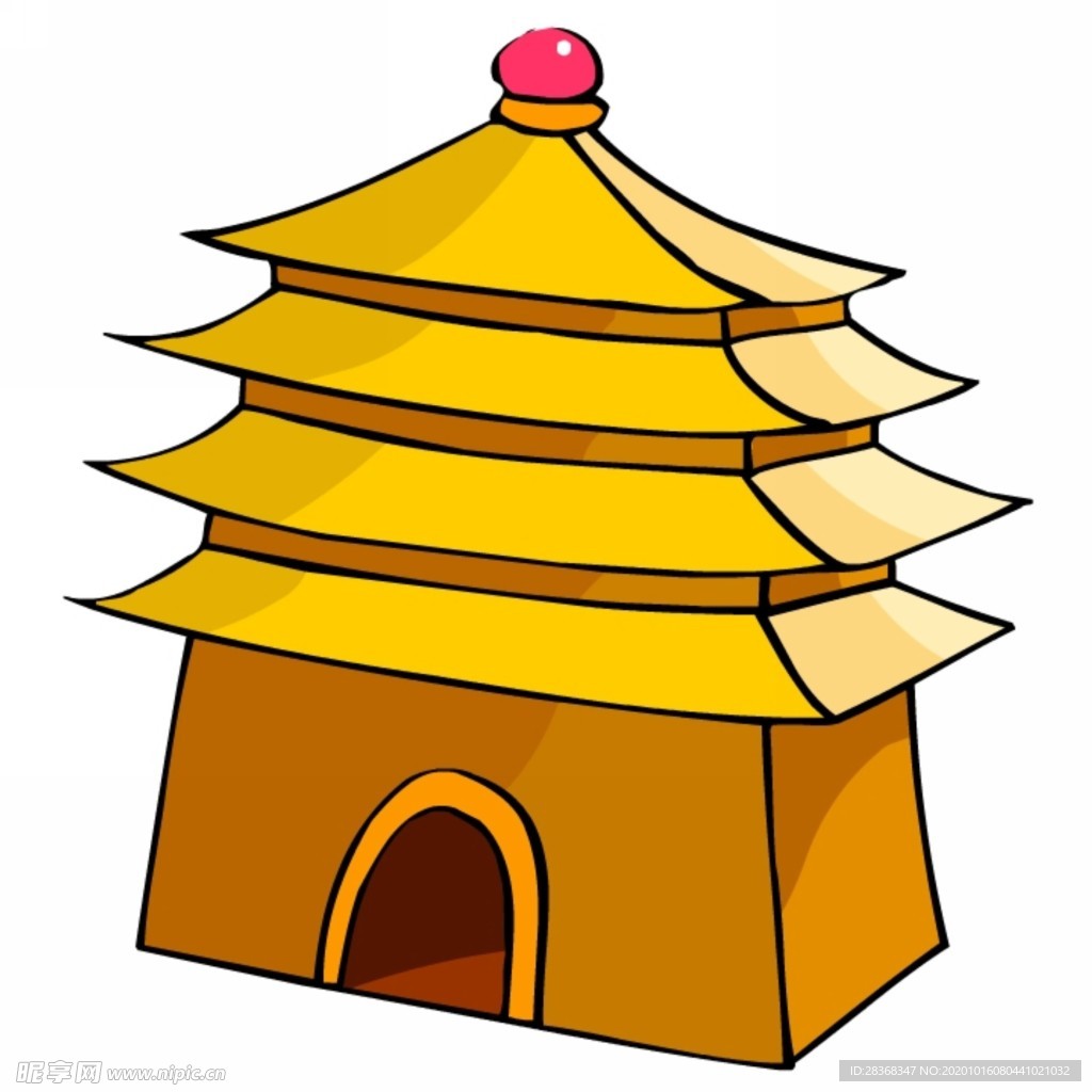 卡通中式建筑