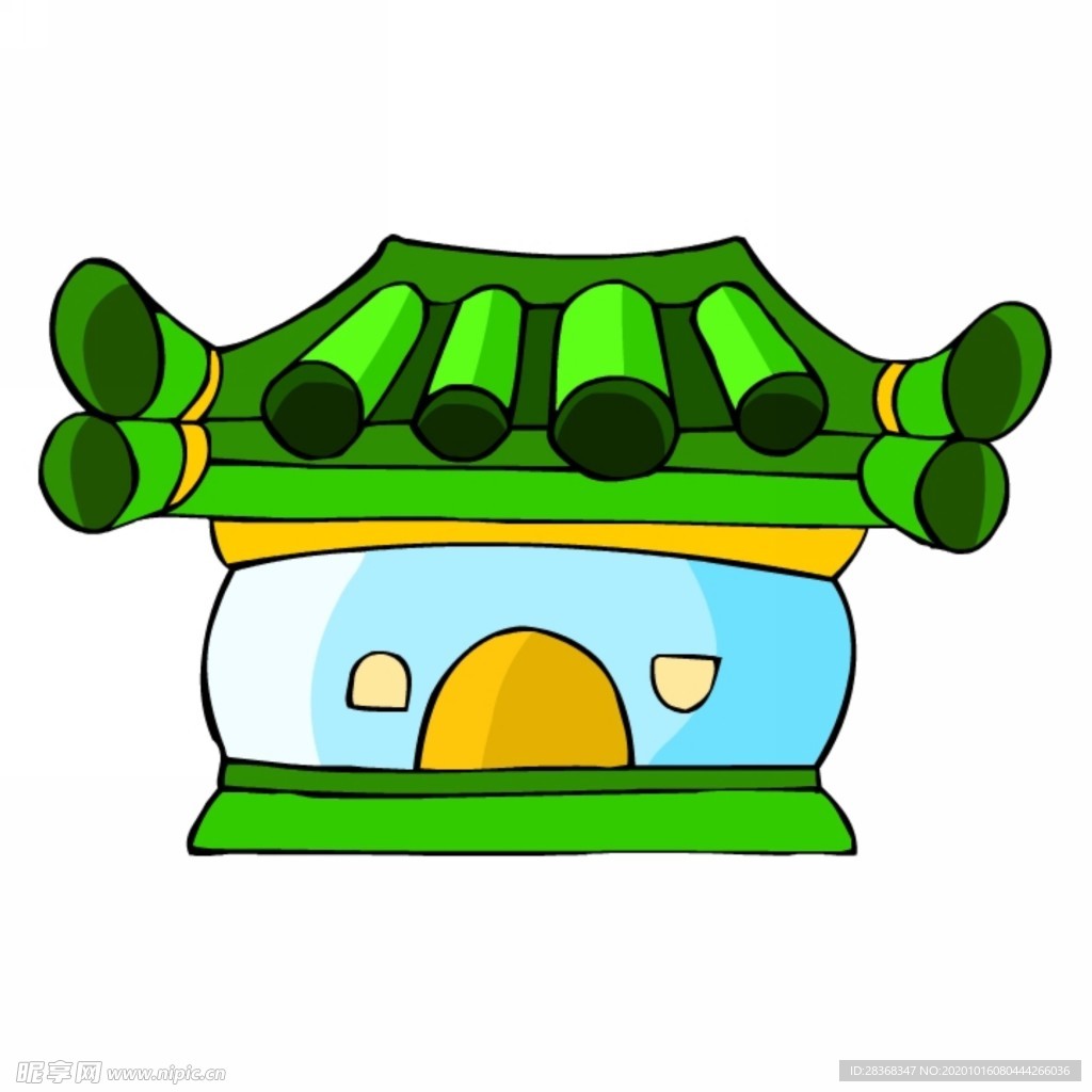 卡通中式建筑