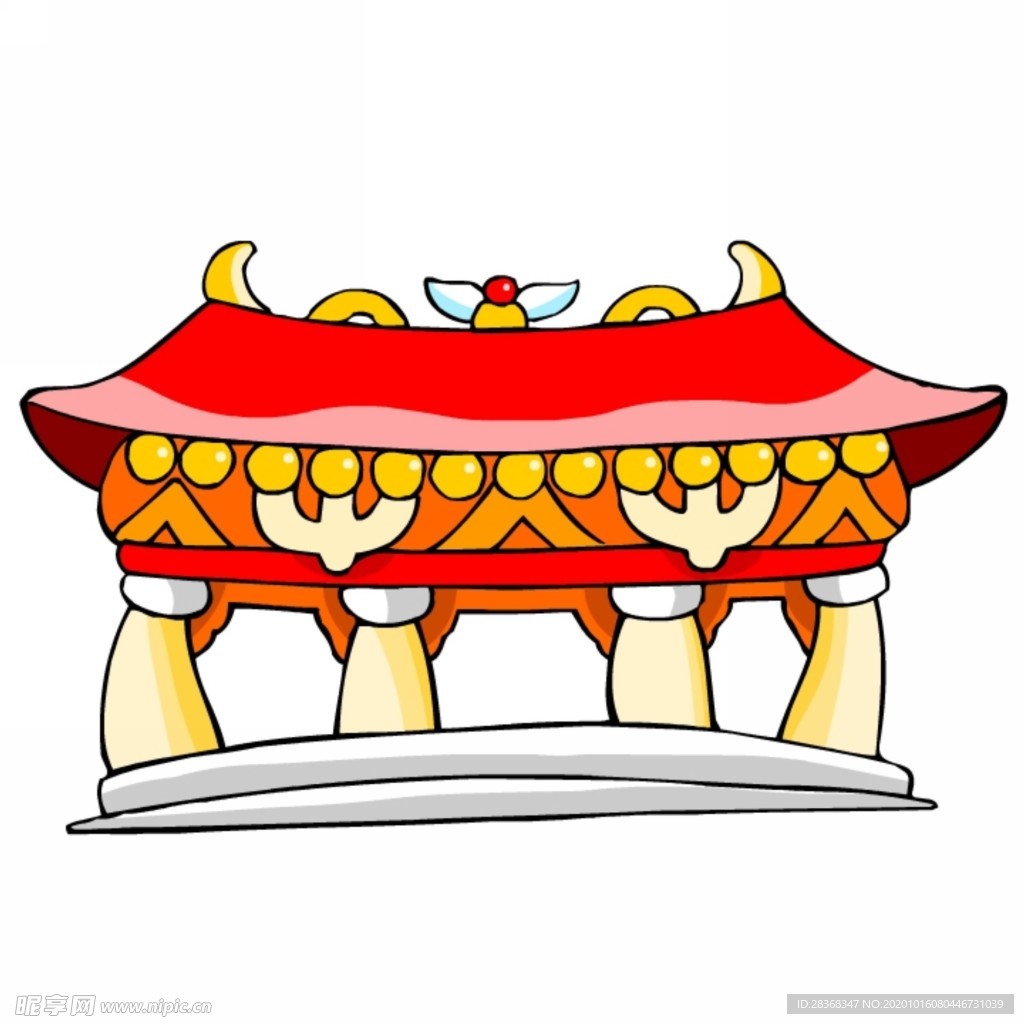 卡通中式建筑