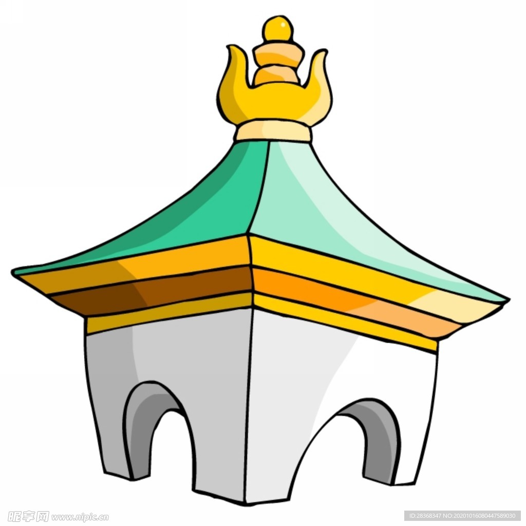 卡通中式建筑