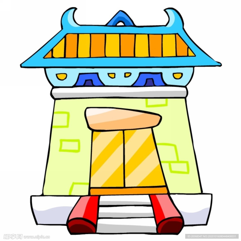 卡通中式建筑