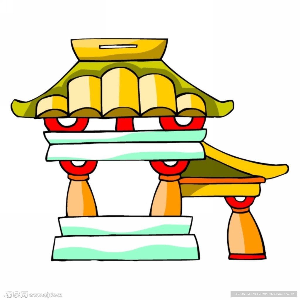 卡通中式建筑