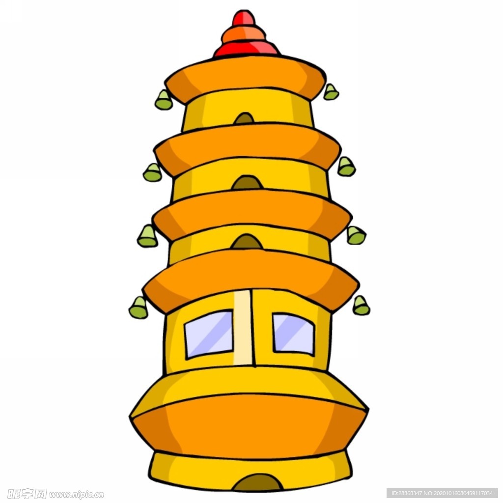 卡通中式建筑