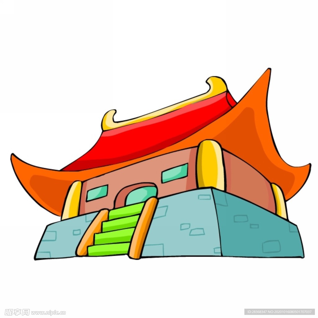 卡通中式建筑