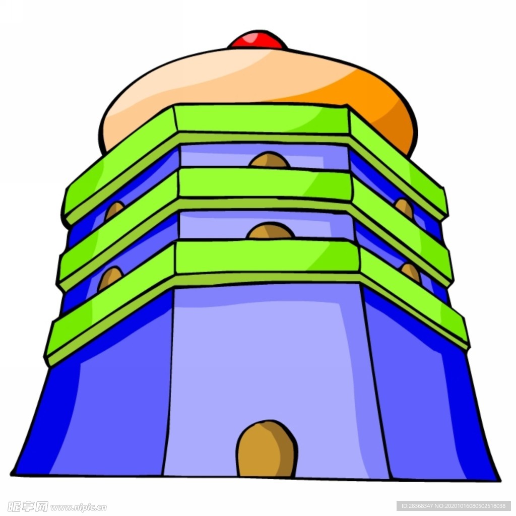 卡通中式建筑