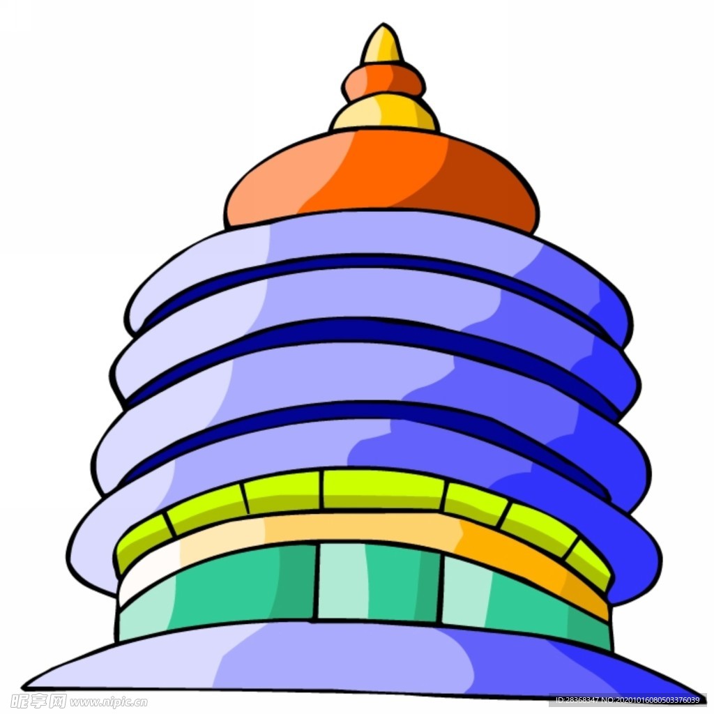 卡通中式建筑