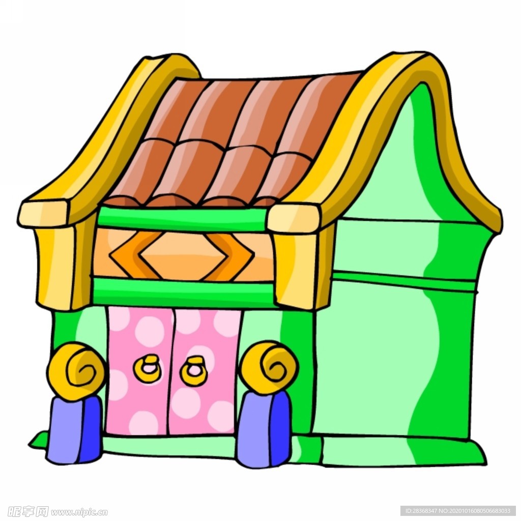 卡通中式建筑