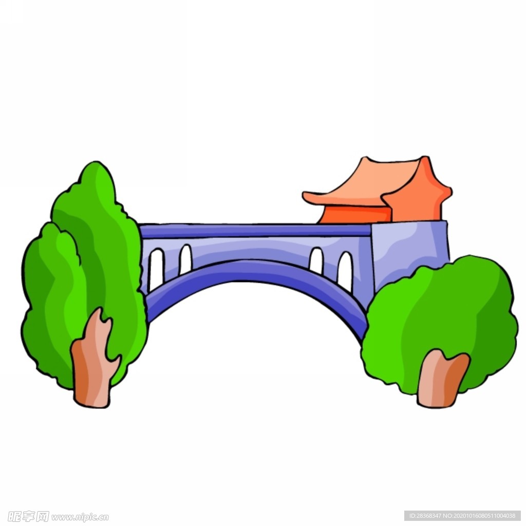 卡通中式建筑