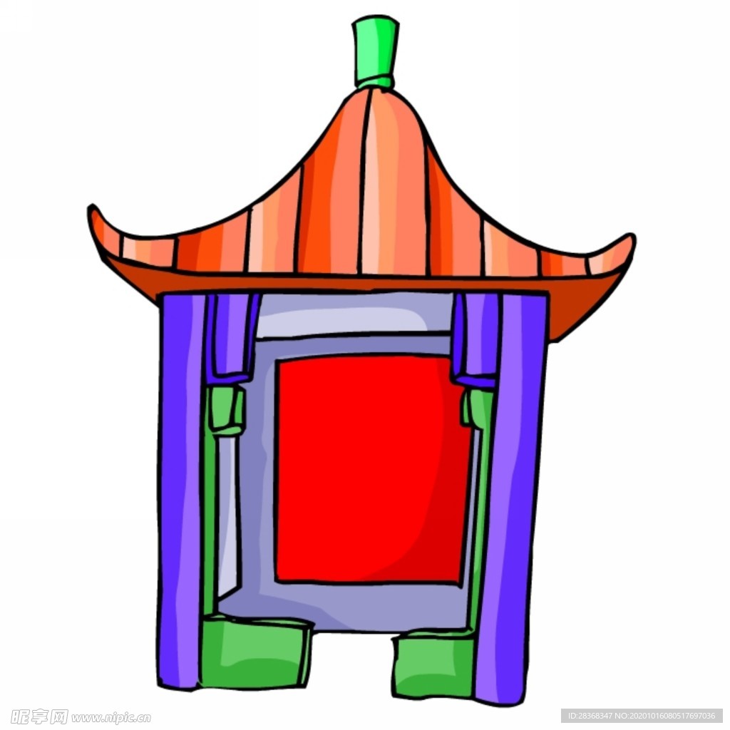 卡通中式建筑