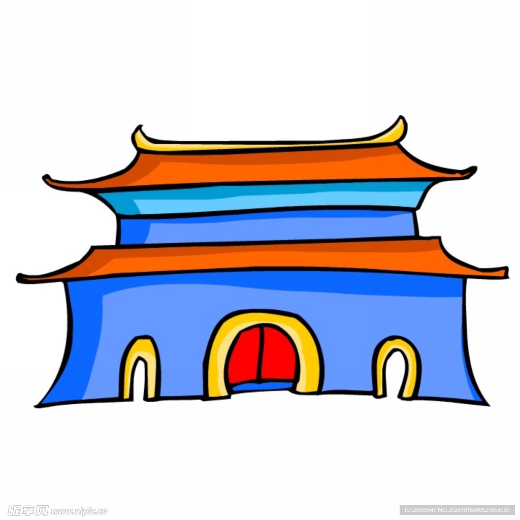 卡通中式建筑
