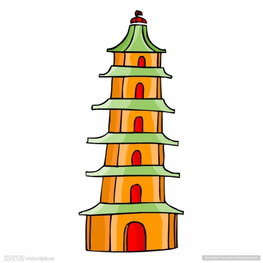 卡通中式建筑