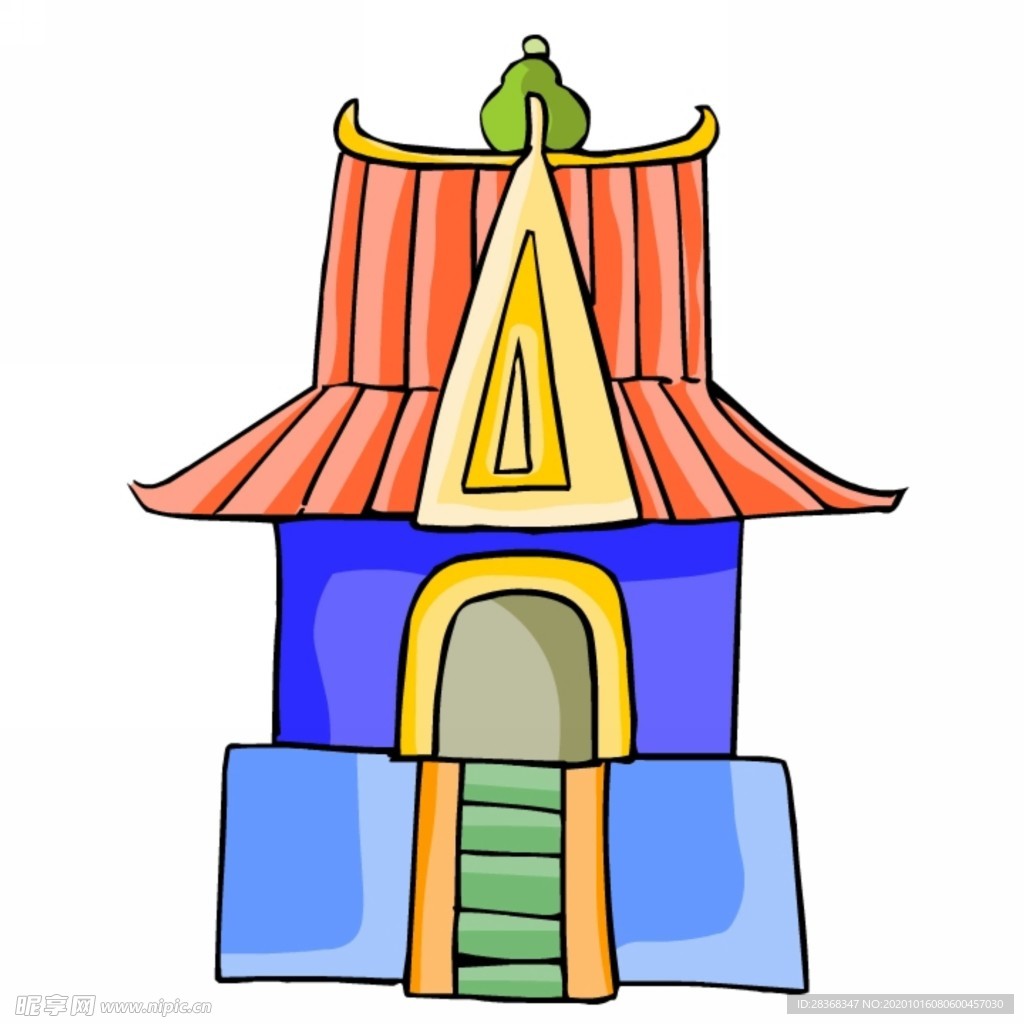 卡通中式建筑