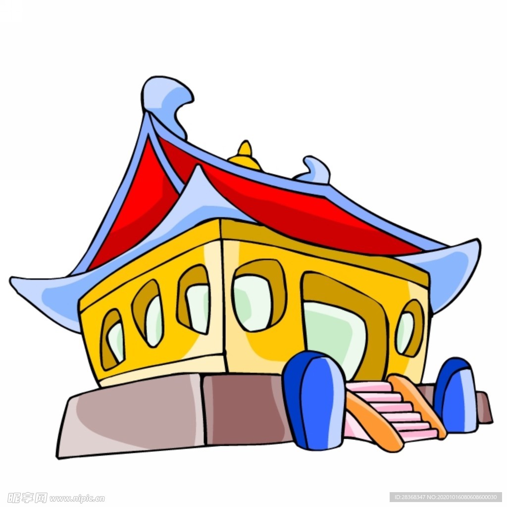 卡通中式建筑
