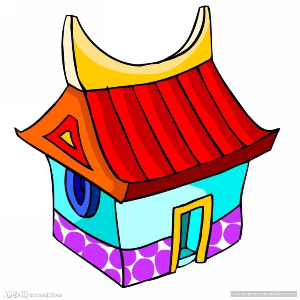 卡通中式建筑
