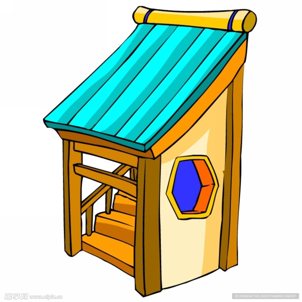 卡通中式建筑