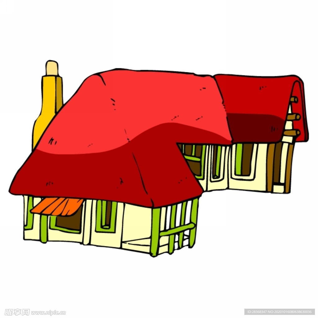卡通中式建筑