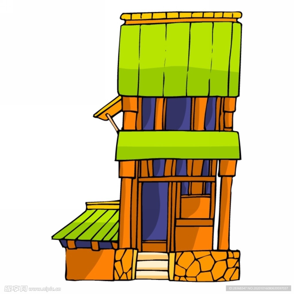 卡通中式建筑