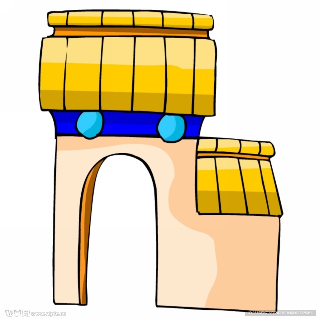 卡通中式建筑