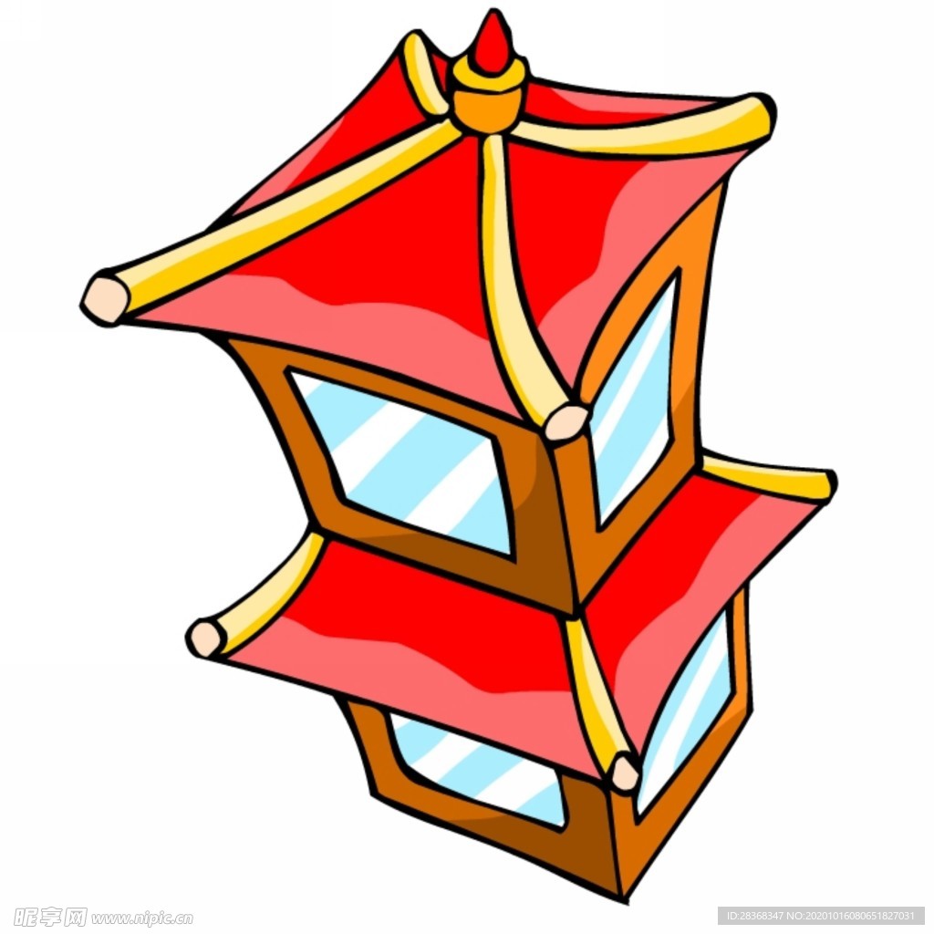 卡通中式建筑