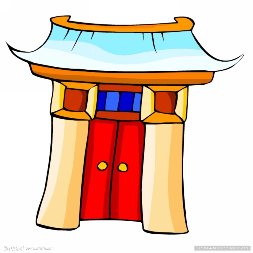 卡通中式建筑