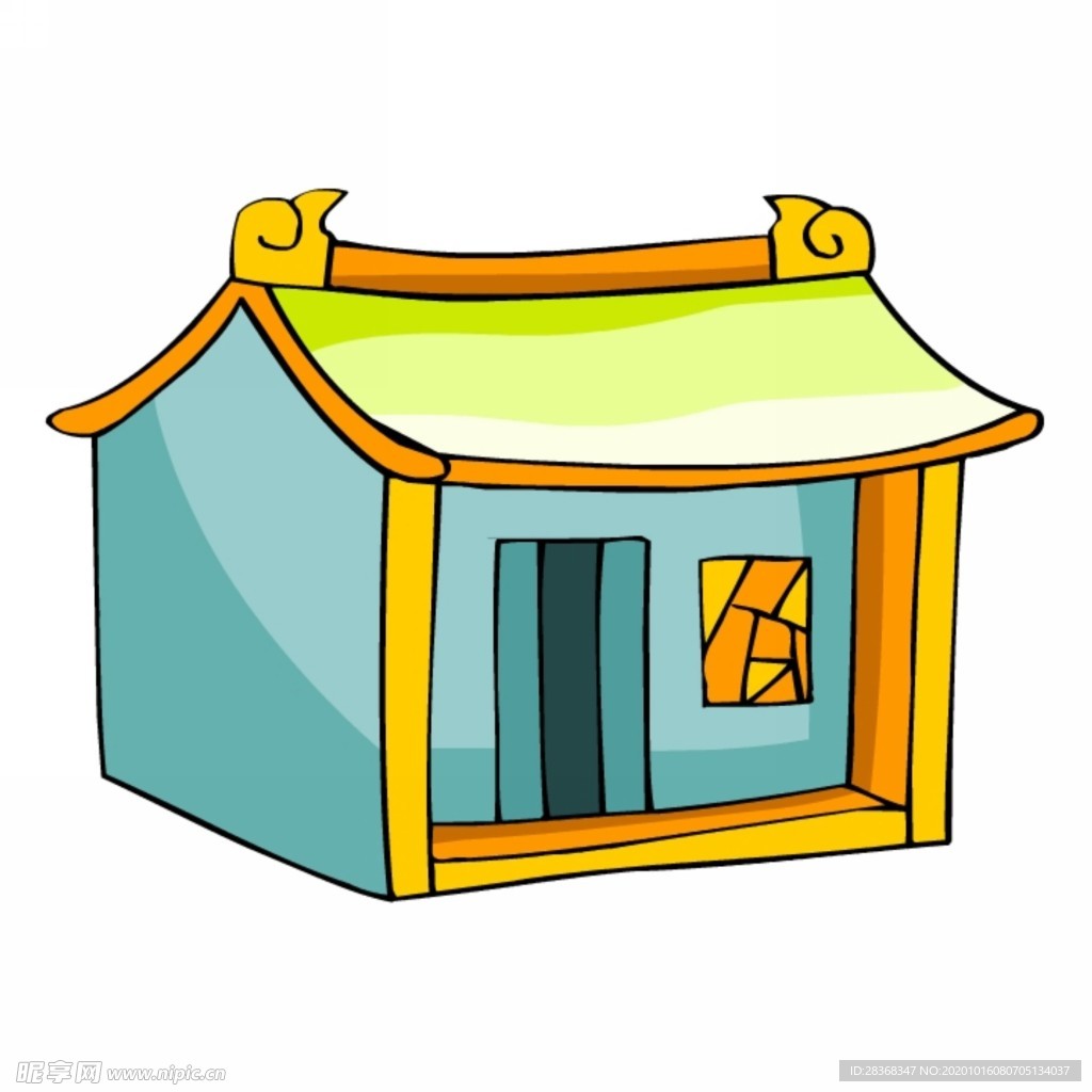 卡通中式建筑