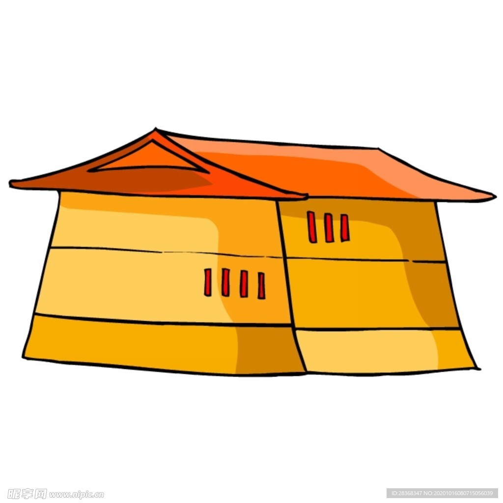 卡通中式建筑