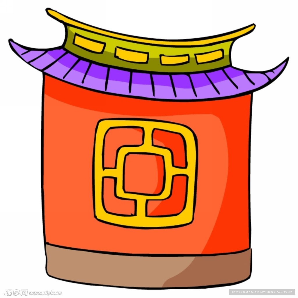 卡通中式建筑