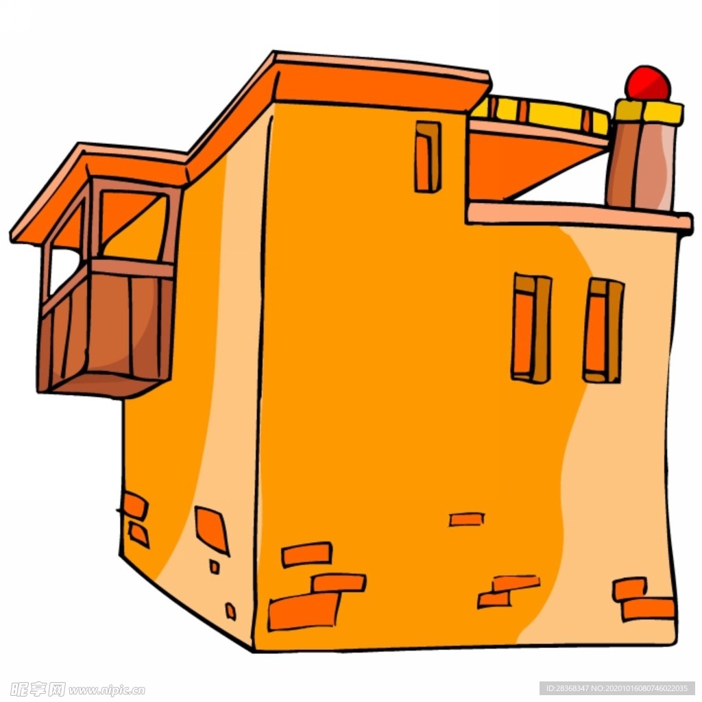 卡通中式建筑