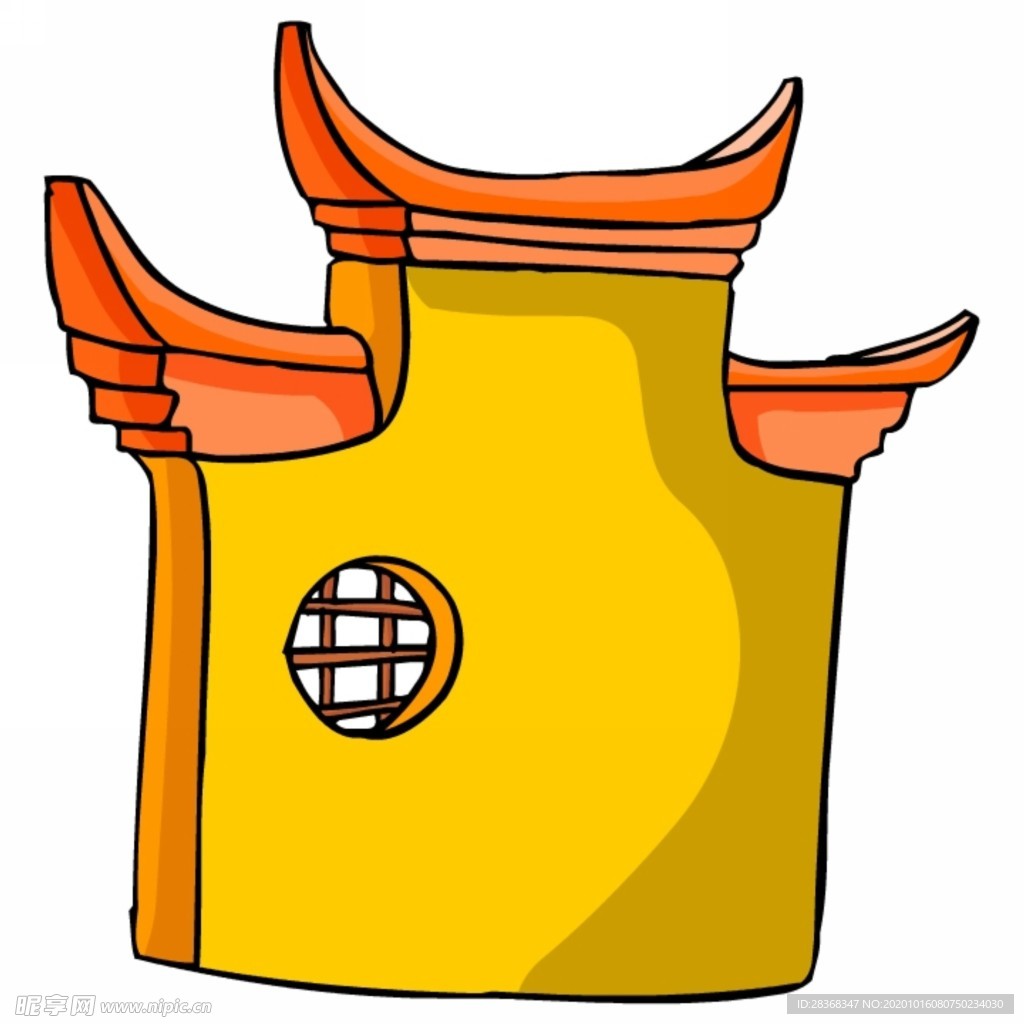 卡通中式建筑