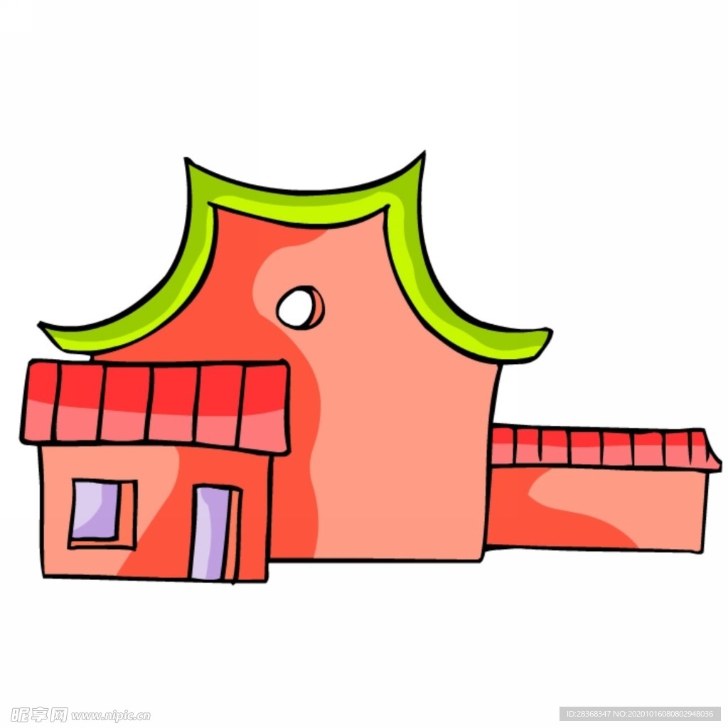 卡通中式建筑