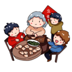 手绘饺子素材