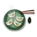手绘饺子素材