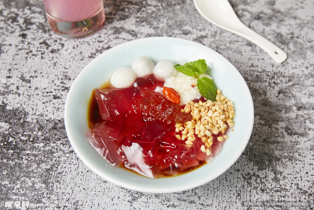 冰粉凉皮美食食材背景海报素材