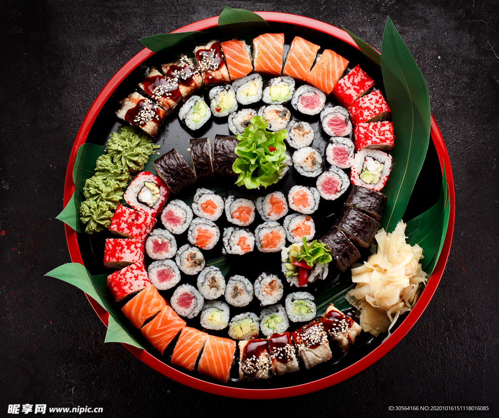 日本寿司食材美食背景海报素材