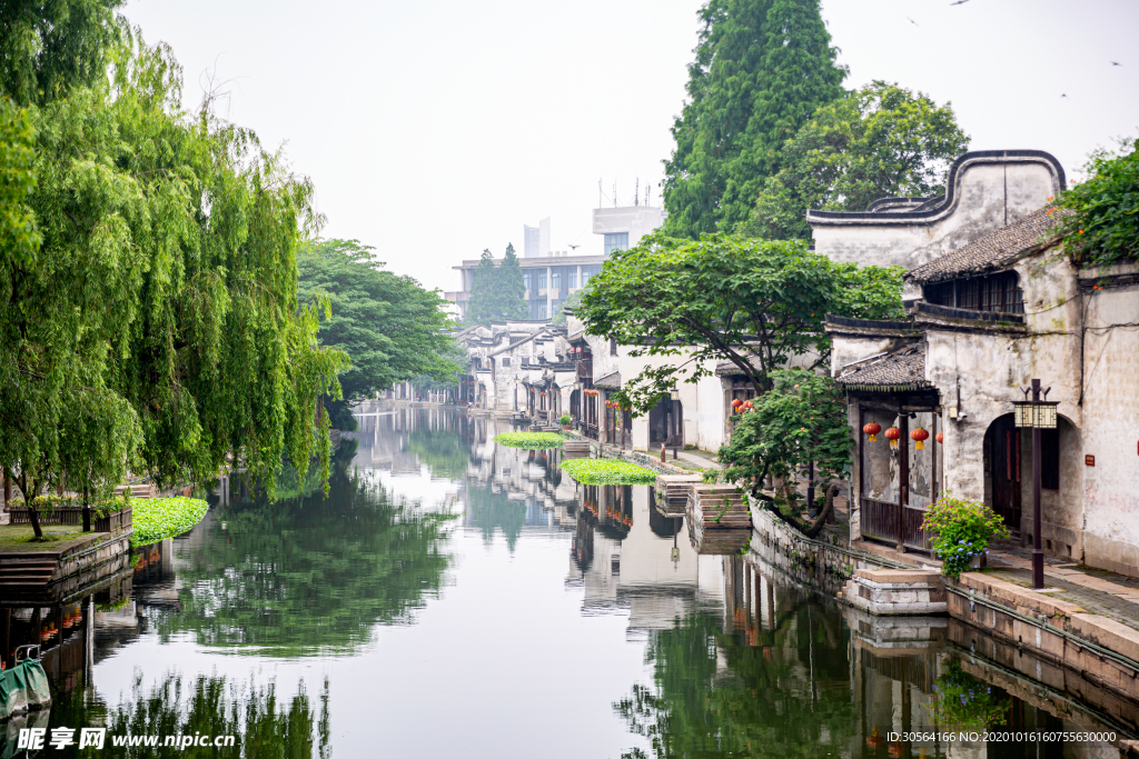 旅游江南风景建筑背景海报素材