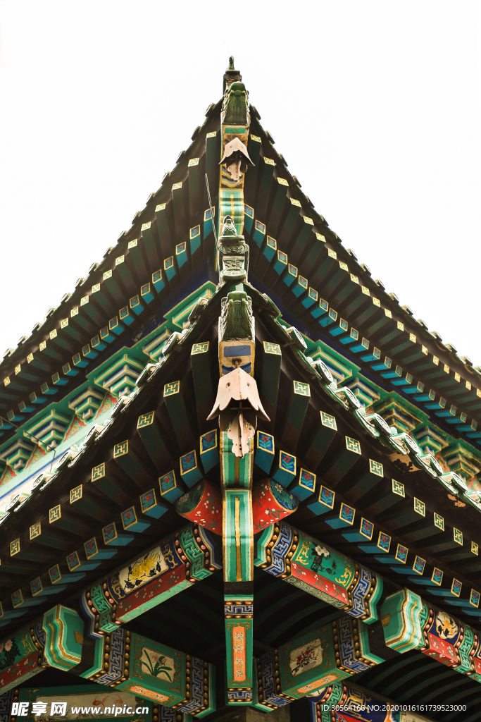 屋檐复古建筑背景海报素材