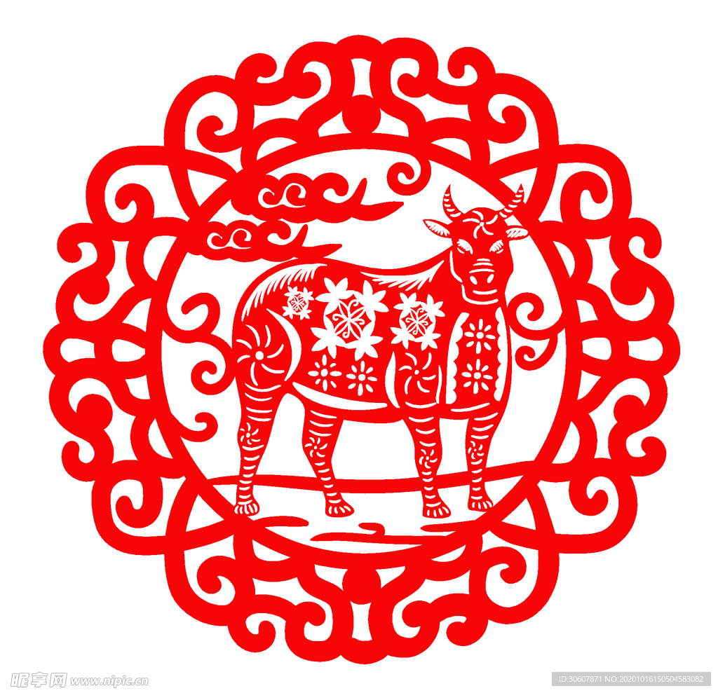 牛年剪纸