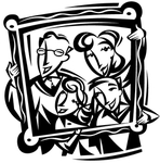 绘画插图黑白相框