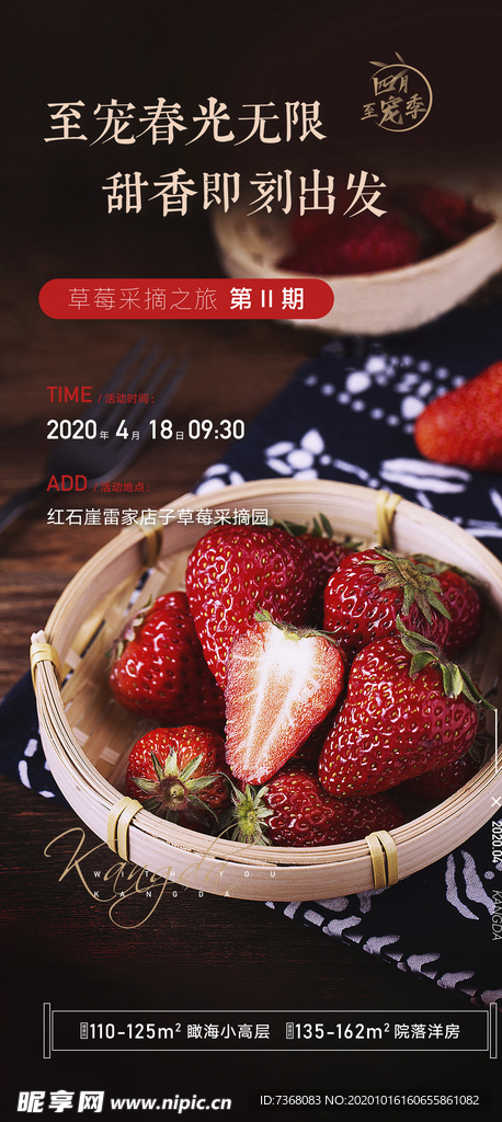 草莓采摘海报