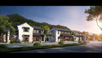 乡村乡村建设田野黄昏景观效果图
