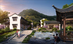 乡村乡村建设田野黄昏景观效果图