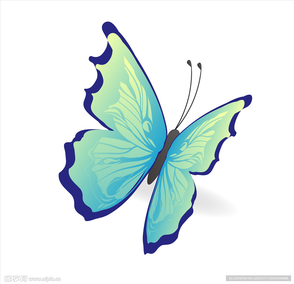 卡通手绘抽象蝴蝶