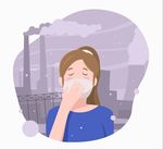 污染戴口罩的女子
